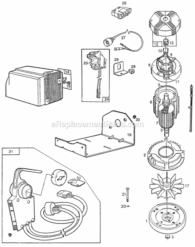 MotorControlsCover748002 Diagram and Parts List for 748001-0020-01  Briggs and Stratton Engine